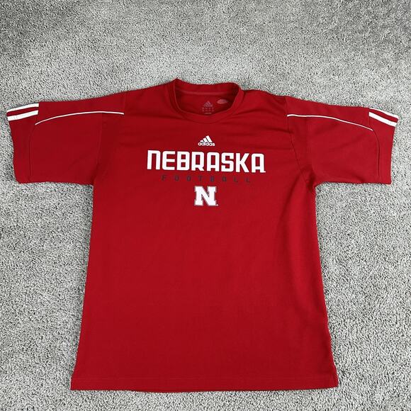 Nebraska Cornhuskers Shirt Mens Medium Red NCAA Football Adidas Performance - Picture 2 of 10